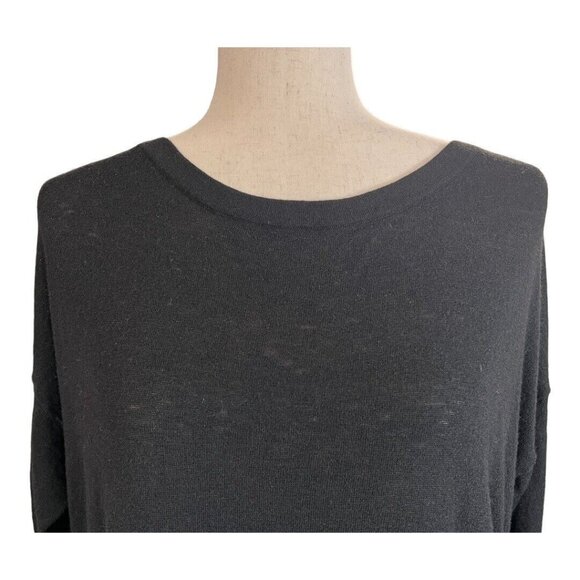 Ann Taylor LOFT Mixed Media Sweater~Size M~Black White Diamond Split Back L5 23 - Picture 3 of 11